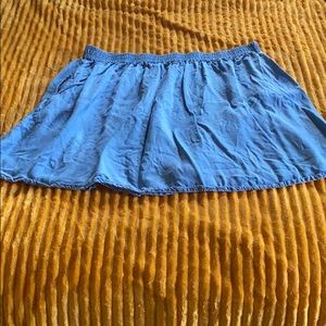 Blue denim skirt
